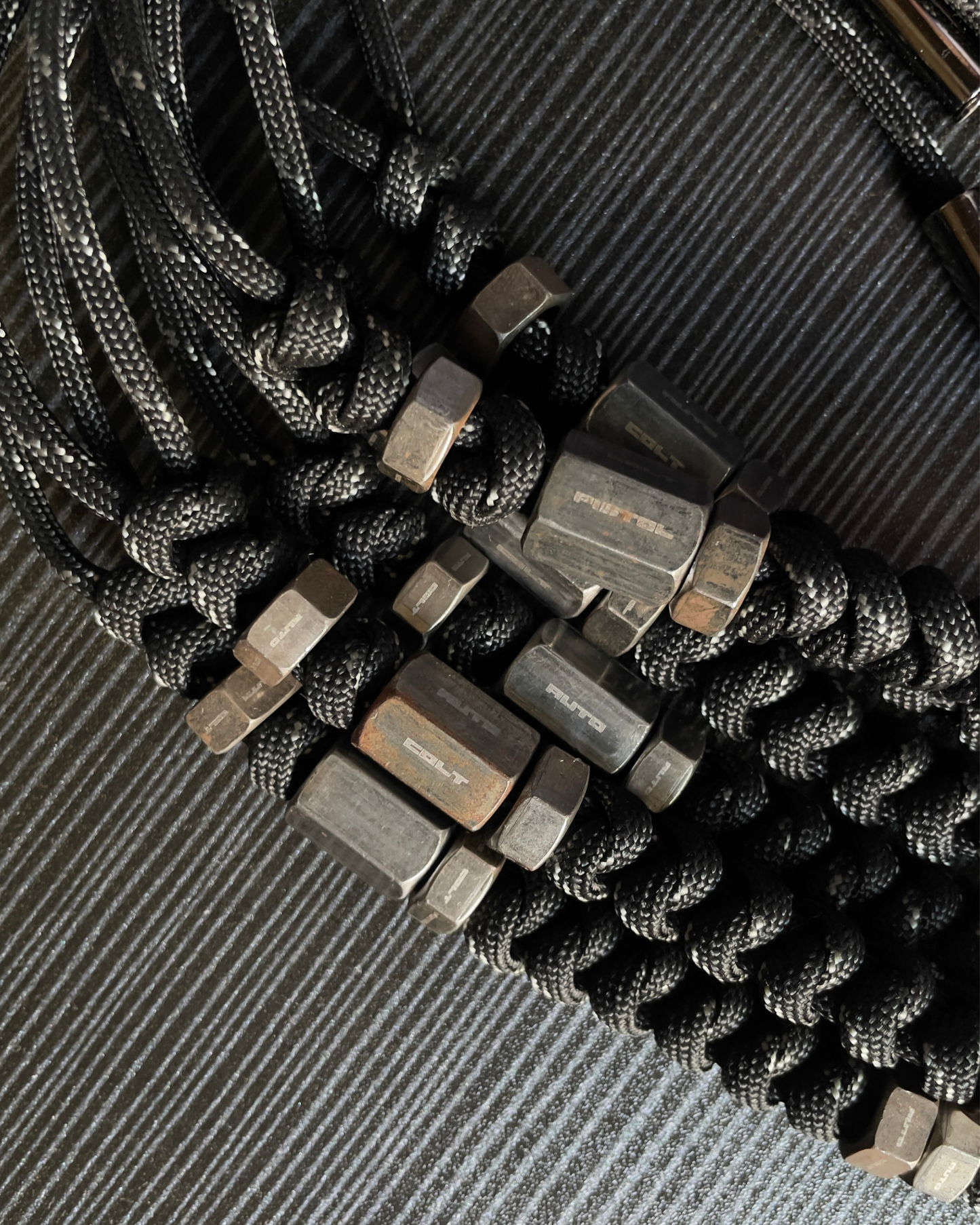 PISTOL BLACK MORSE PARACOD KEYCHAIN