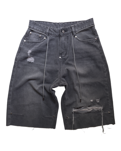PISTOL ASH GREY DESTROYED BAGGY CAPRI