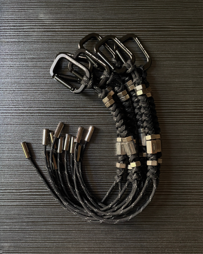 PISTOL BLACK MORSE PARACOD KEYCHAIN
