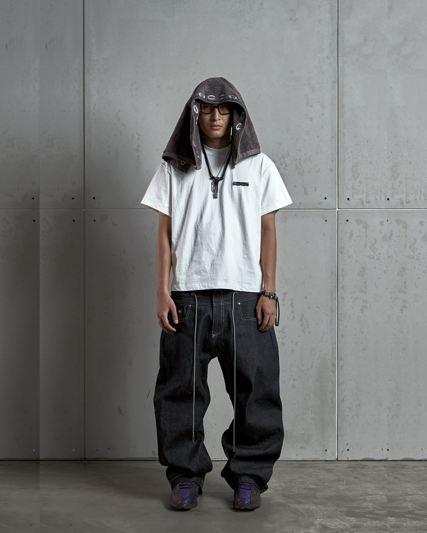 PISTOL BLACK NOIR RAW BAGGY JEANS