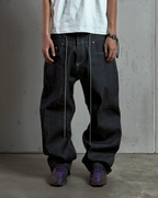 PISTOL BLACK NOIR RAW BAGGY JEANS
