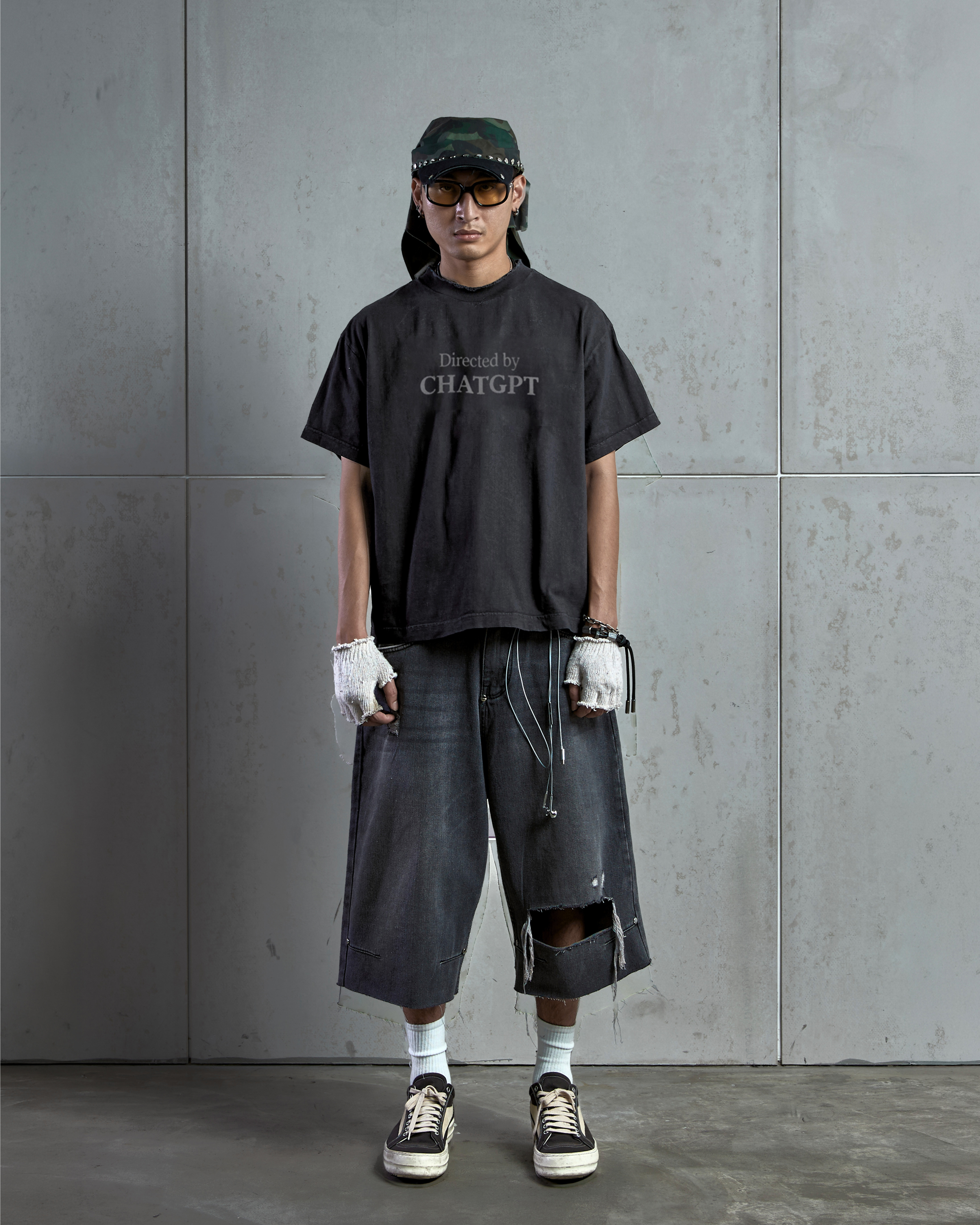 ACP "CHATGPT" BLACK WASHED BOXY T-SHIRT