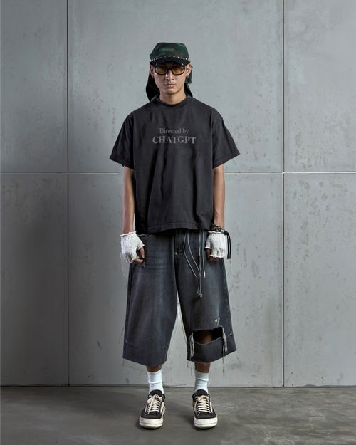 ACP "CHATGPT" BLACK WASHED BOXY T-SHIRT