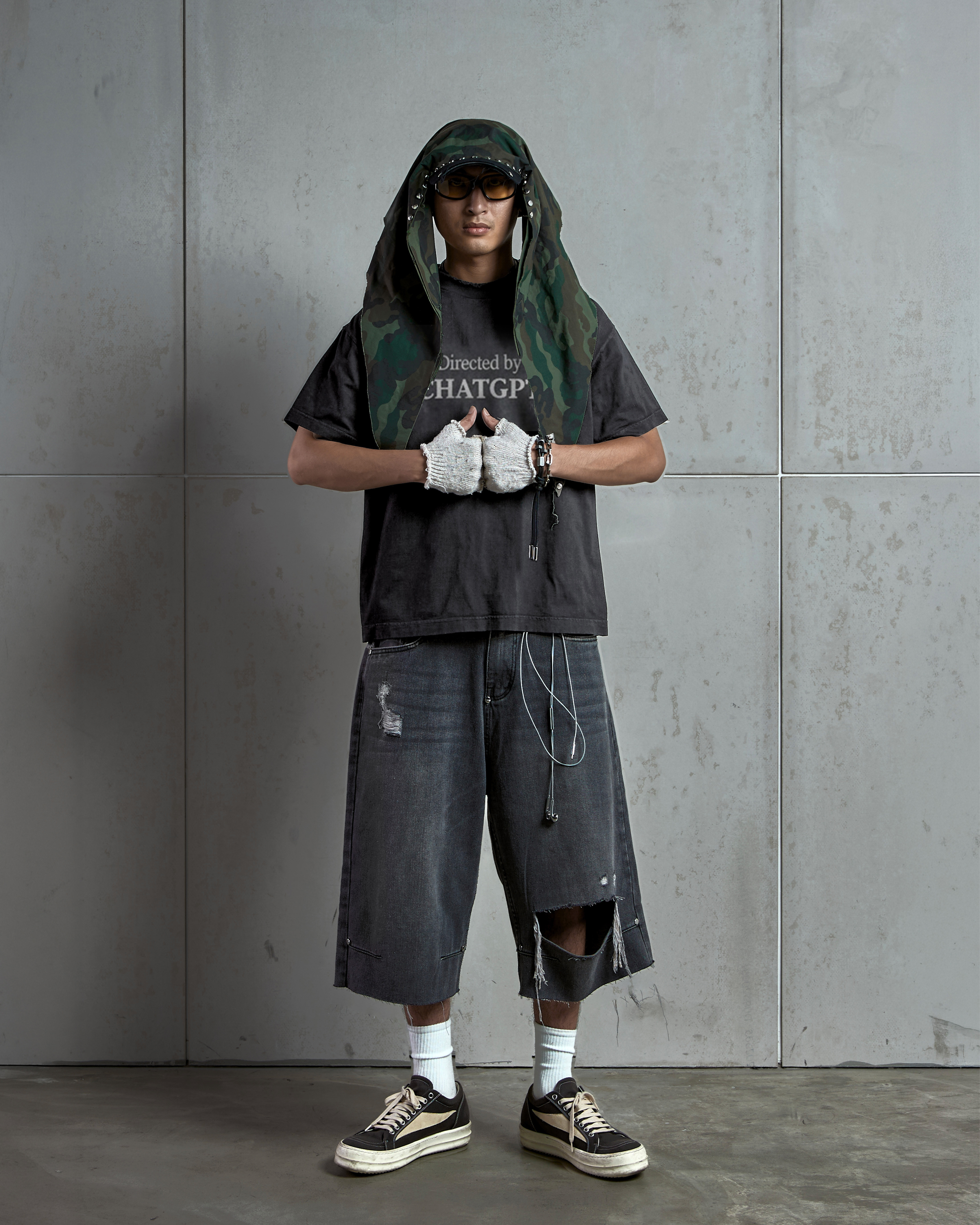 ACP "CHATGPT" BLACK WASHED BOXY T-SHIRT