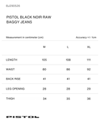 PISTOL BLACK NOIR RAW BAGGY JEANS